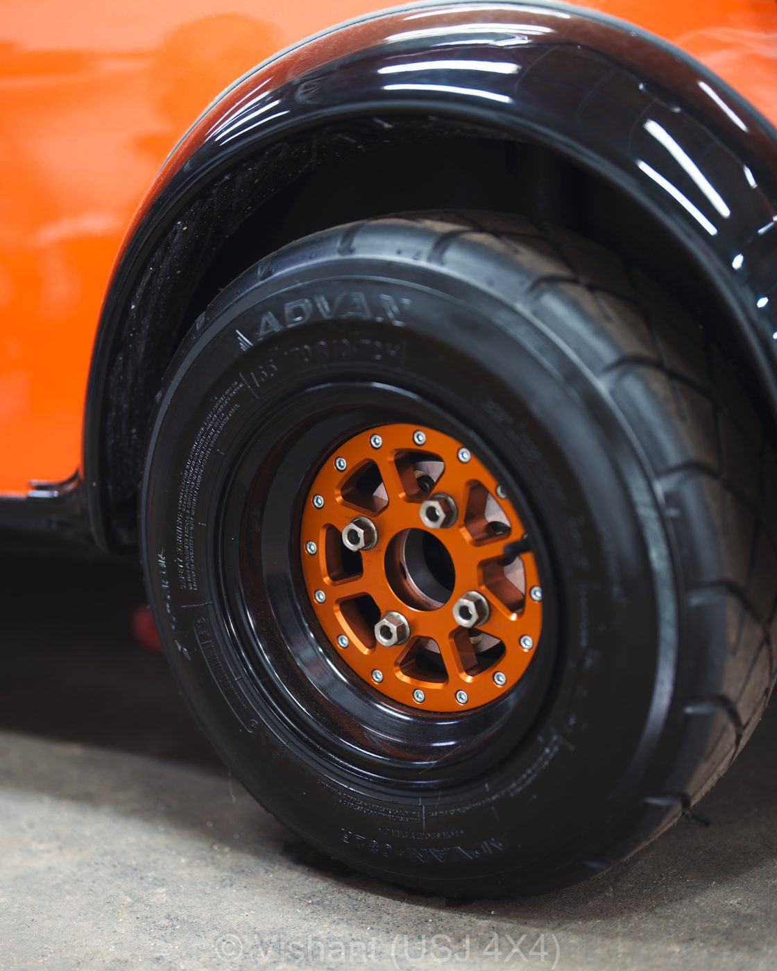 Classic Mini wheel and arch detail