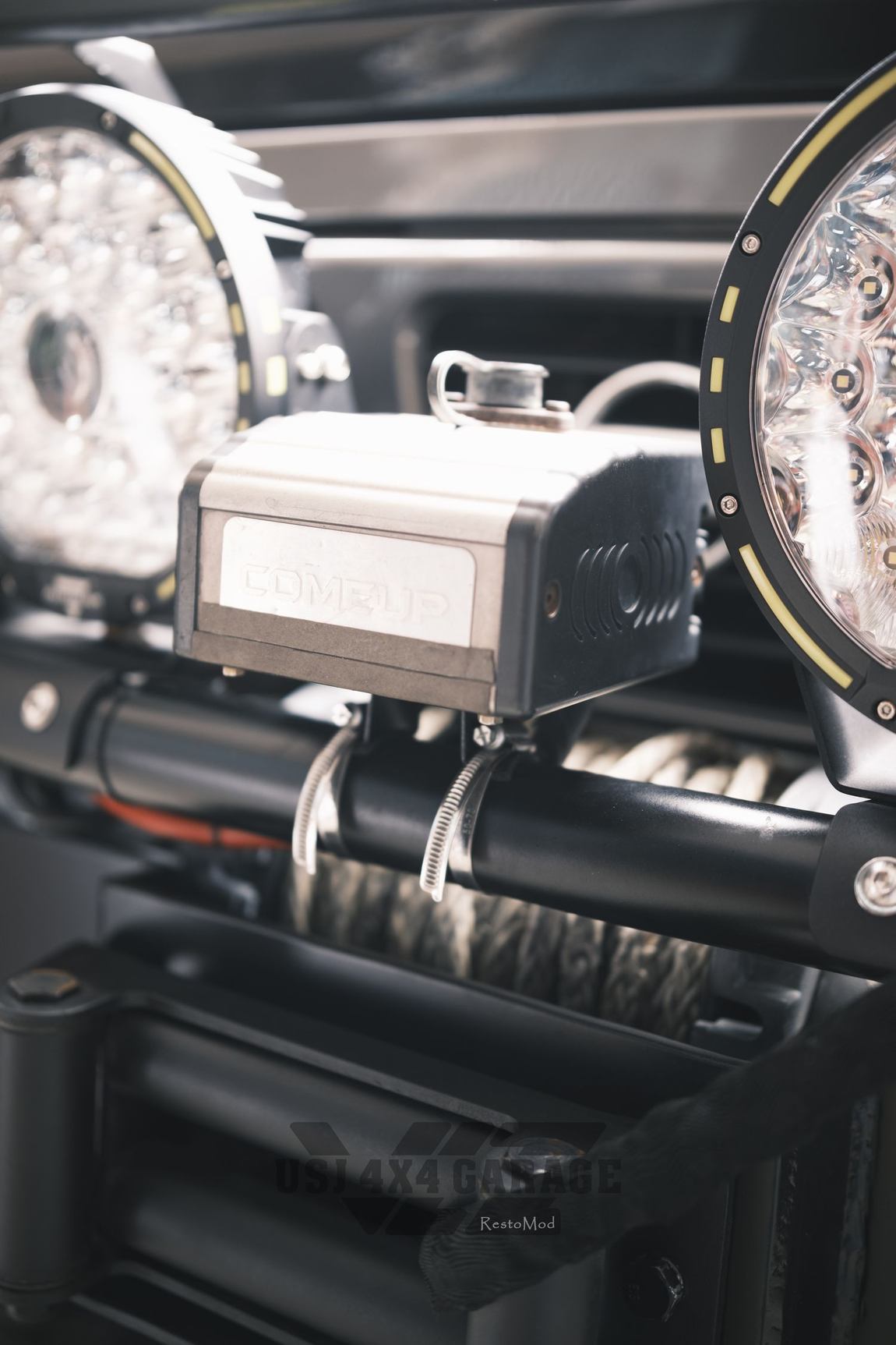 Rear-mounted spare and lighting detail on the Patrol